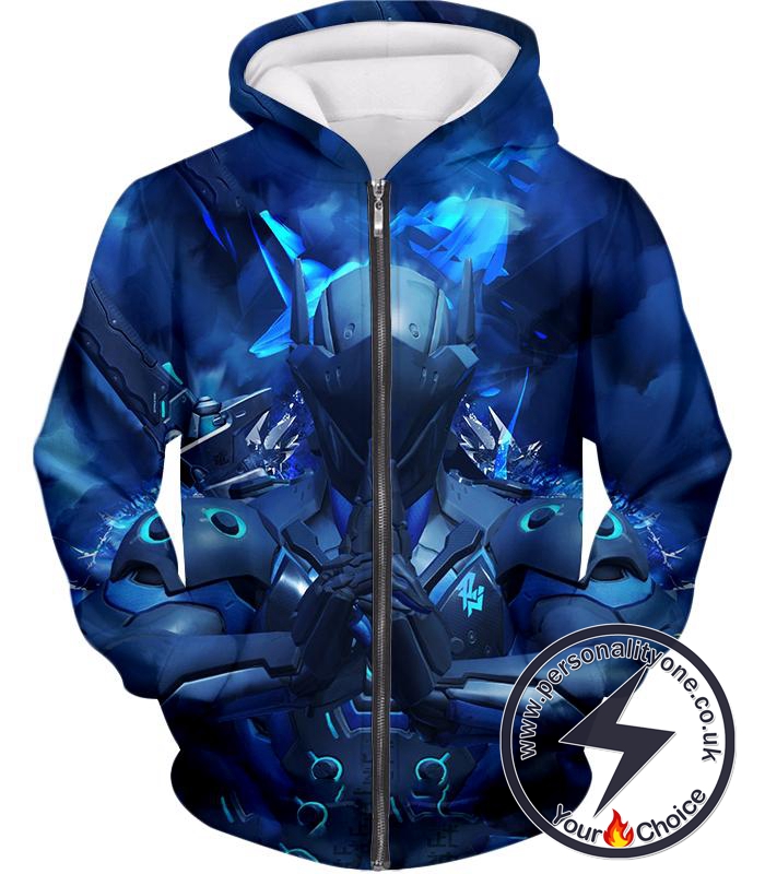 Overwatch Coolest Fighter Cyborg Genji Zip Up Hoodie